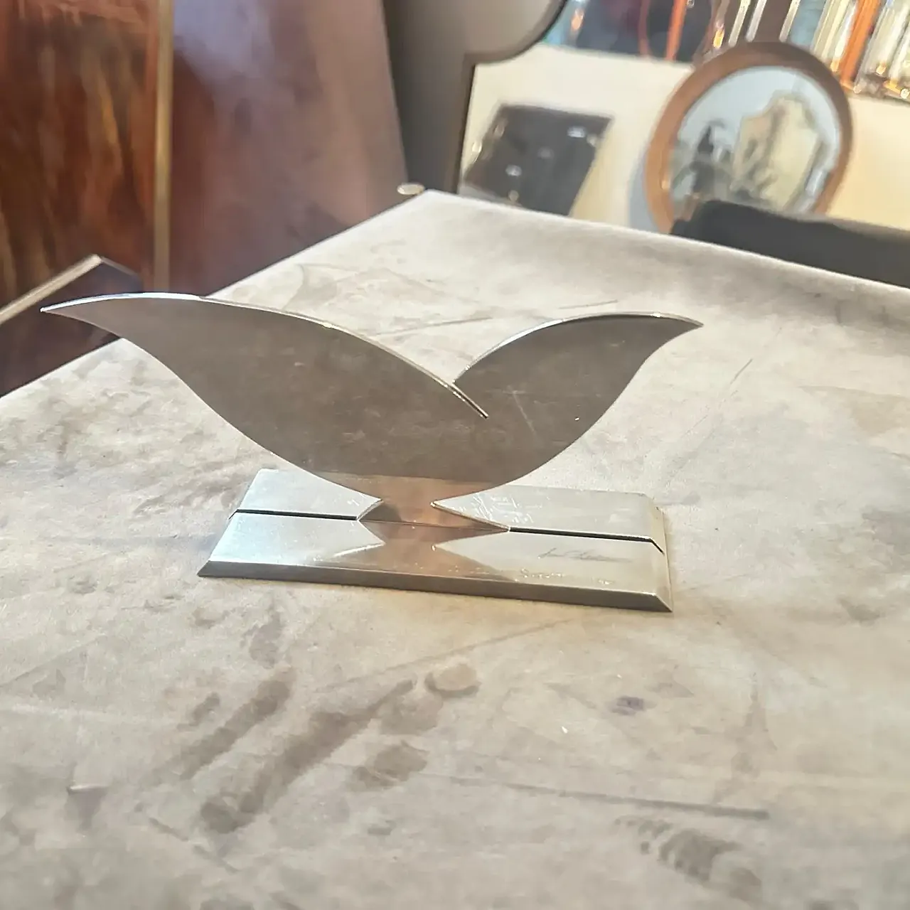 Scultura in argento placcato La Palombella di Lino Sabattini, anni '90 10