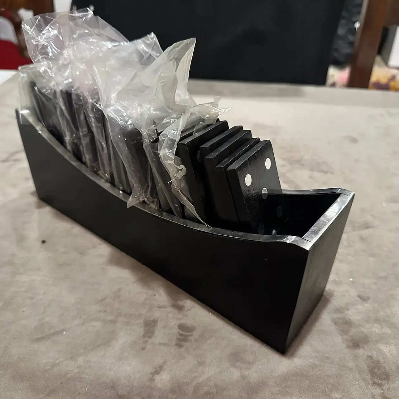 Modern luxury wood and silver plated Domino table game, 1990s 8