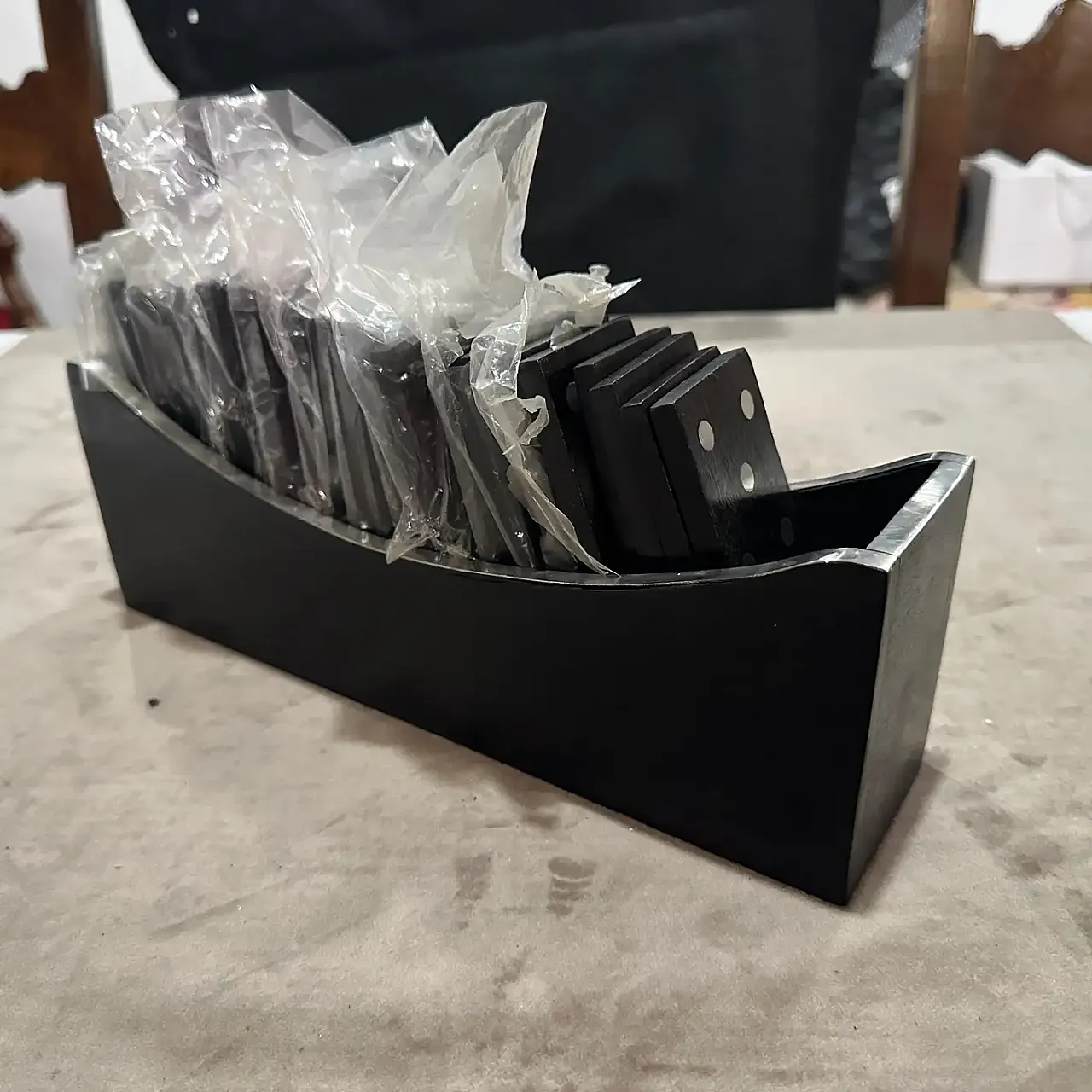 Modern luxury wood and silver plated Domino table game, 1990s 9