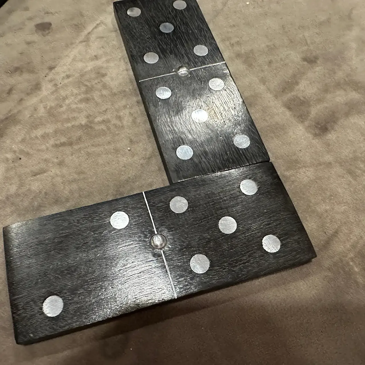 Modern luxury wood and silver plated Domino table game, 1990s 12