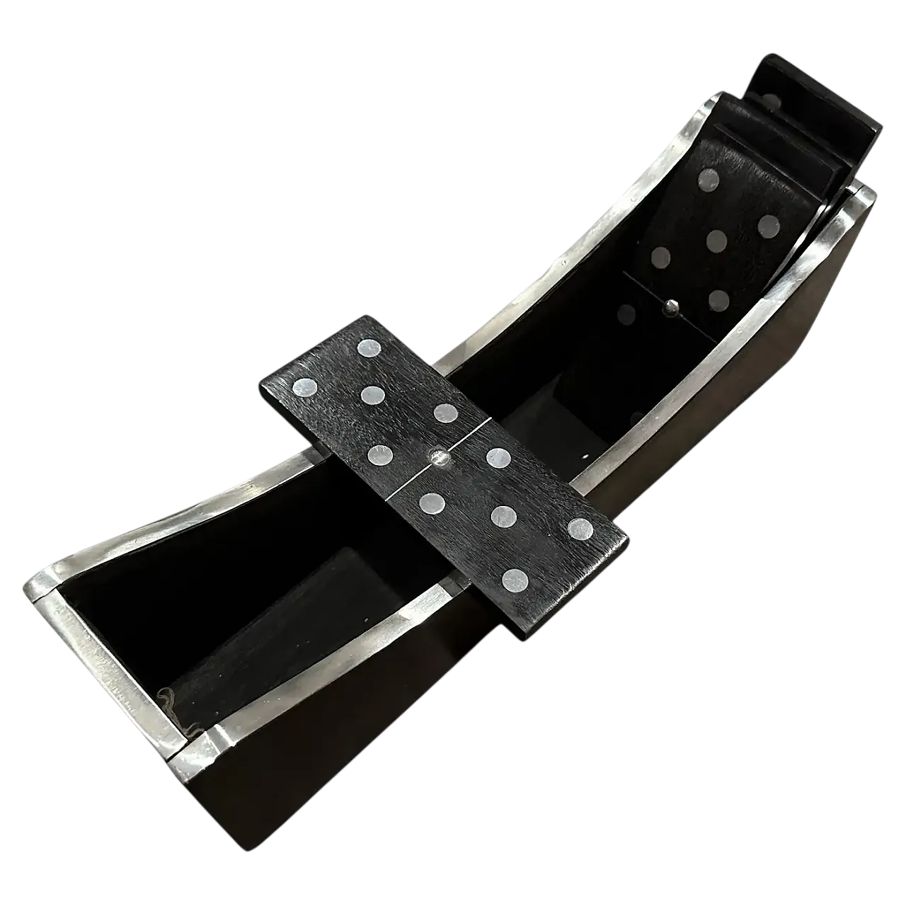 Modern luxury wood and silver plated Domino table game, 1990s 14