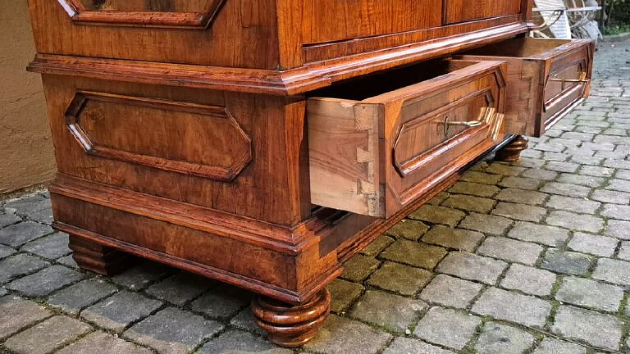 Luigi Filippo walnut veneered display cabinet, 19th century 7
