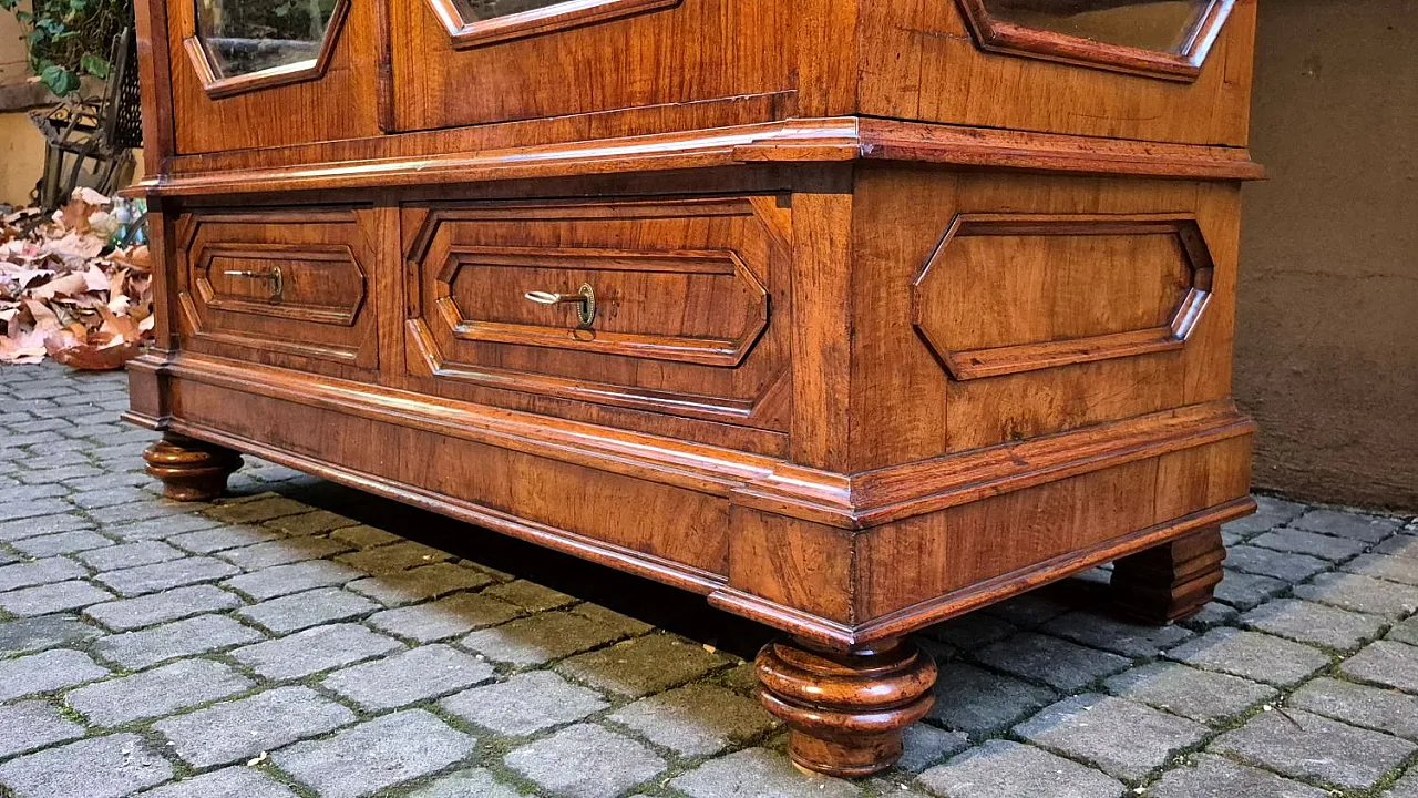 Luigi Filippo walnut veneered display cabinet, 19th century 9