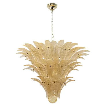 Barovier & Toso style gold-palmette Murano glass chandelier, 2000s