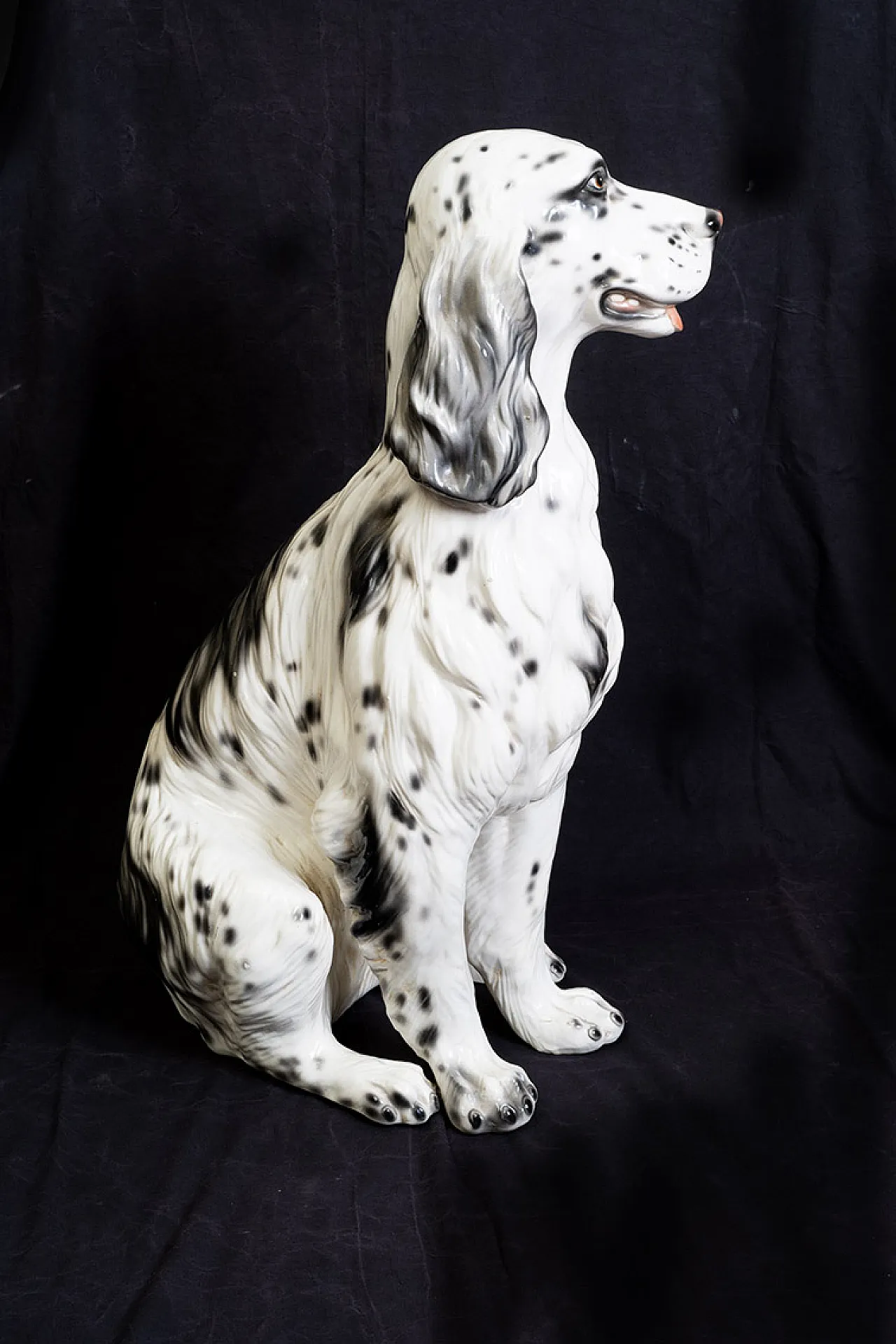 Scultura in porcellana policroma raffigurante Setter Inglese, anni '60 2