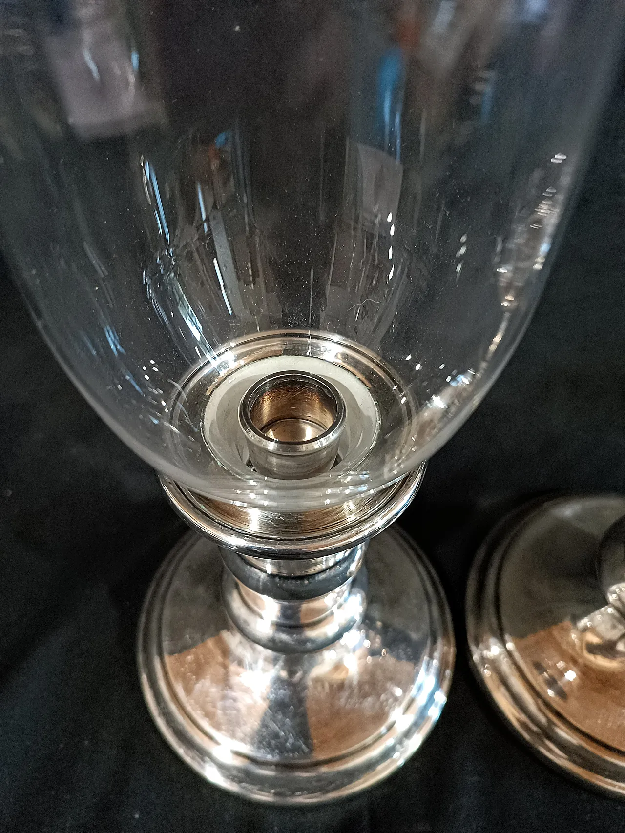 Coppia candelieri Christofle Silverplate Cristallo Baccarat, anni '90 3