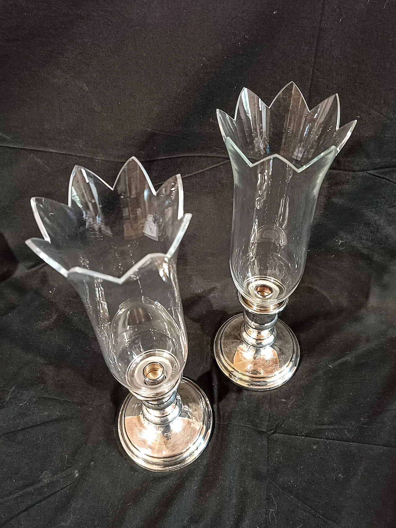 Coppia candelieri Christofle Silverplate Cristallo Baccarat, anni '90 8