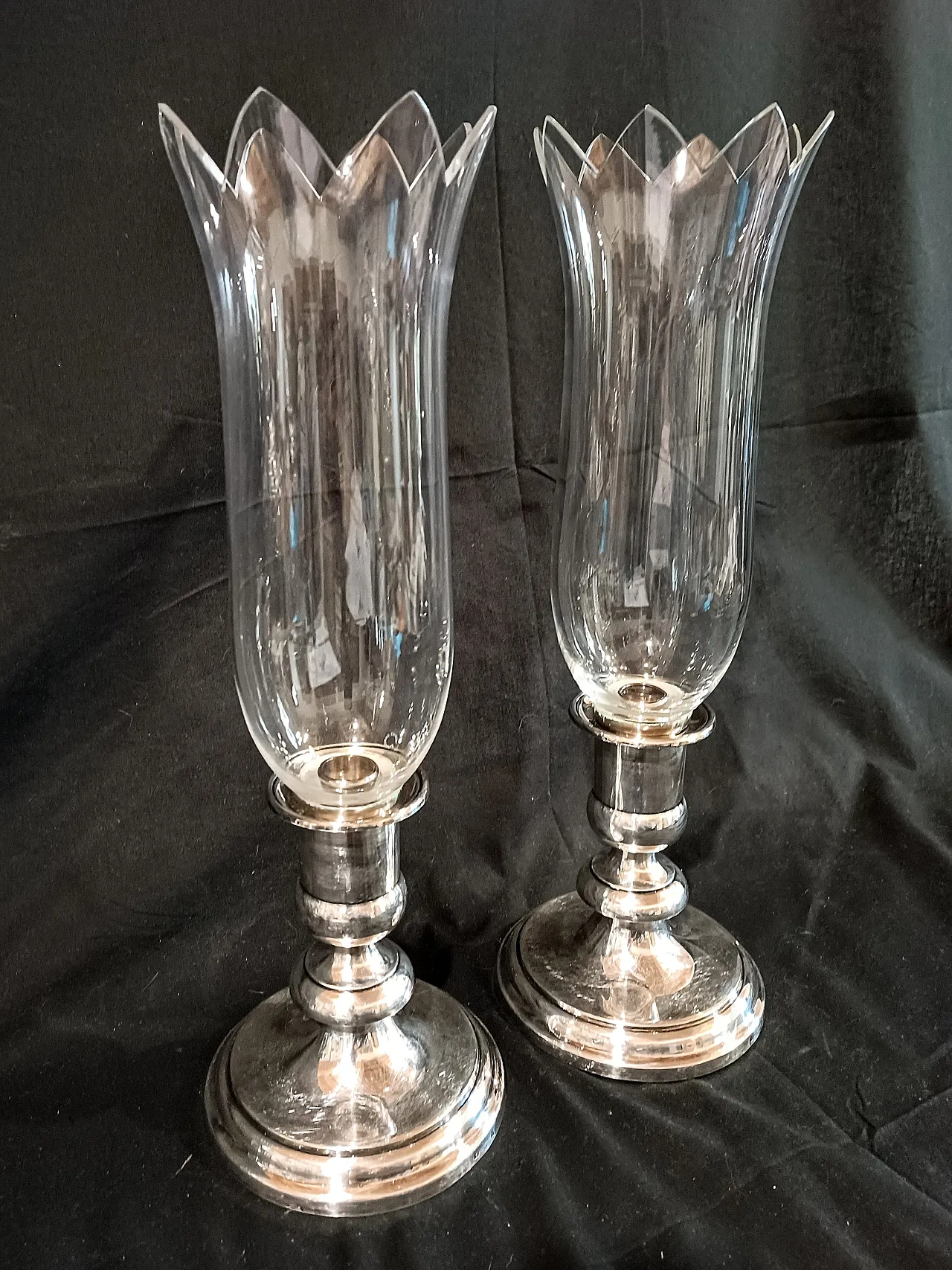 Coppia candelieri Christofle Silverplate Cristallo Baccarat, anni '90 10