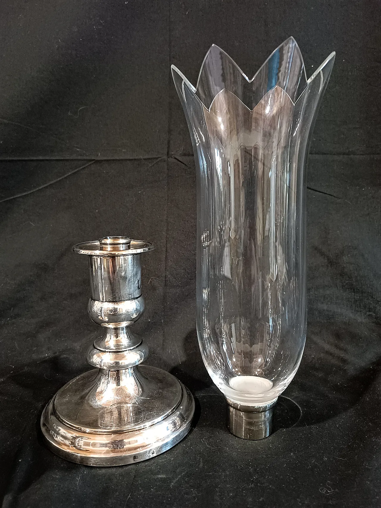 Coppia candelieri Christofle Silverplate Cristallo Baccarat, anni '90 15