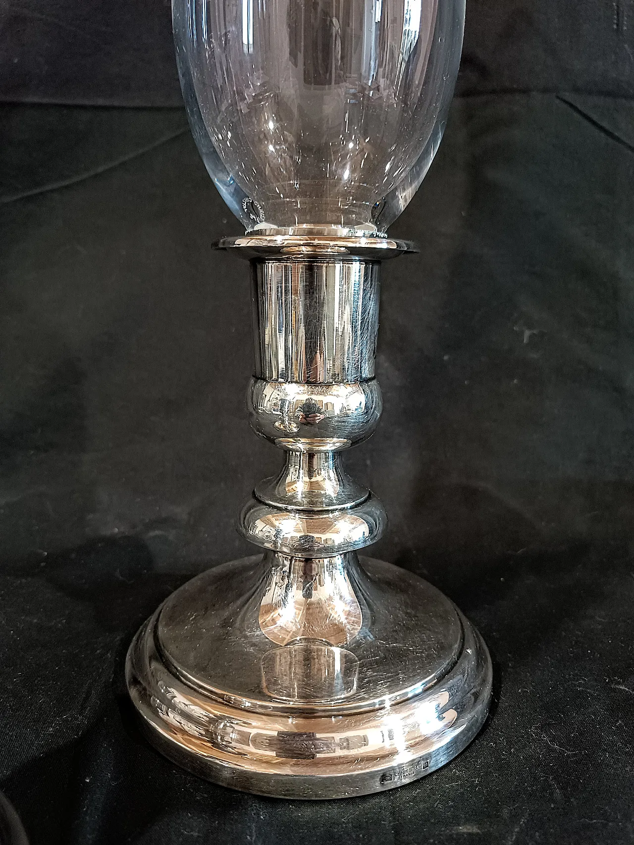Coppia candelieri Christofle Silverplate Cristallo Baccarat, anni '90 19