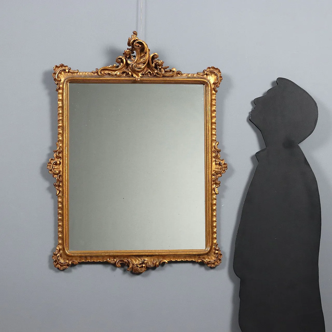 Carved Rococo-style frame with rocaille motifs and curls, 20th century 2