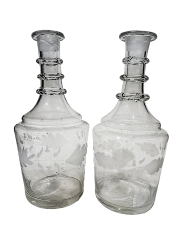 Coppia Bottiglie Decanter Inglesi Georgiane Giorgio III,