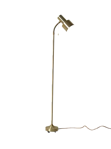 Lampada da terra scandinava dorata anni 60