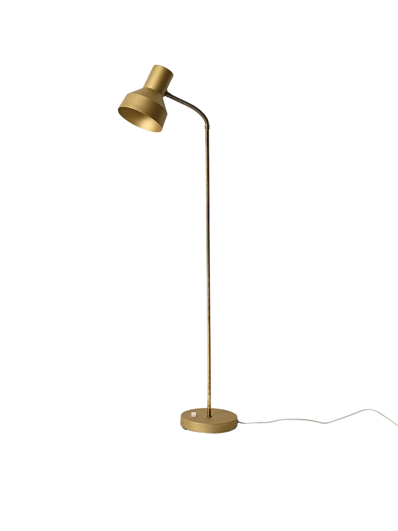 Lampada da terra scandinava in ottone e metallo cromato, anni '70 9