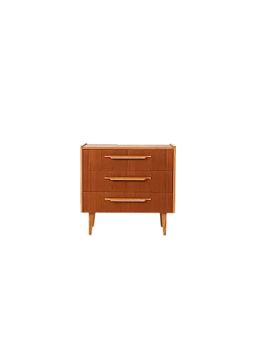 Cassettiera scandinava in teak e rovere, anni '60