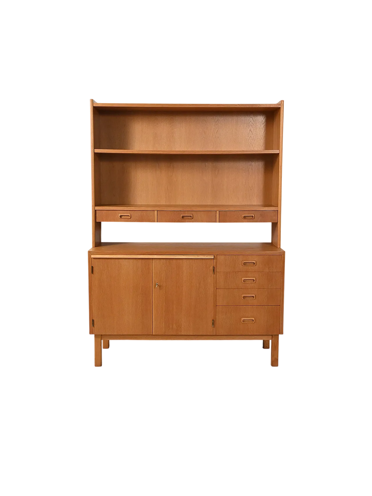 Sideboard-libreria scandinava in rovere, anni ’60 9