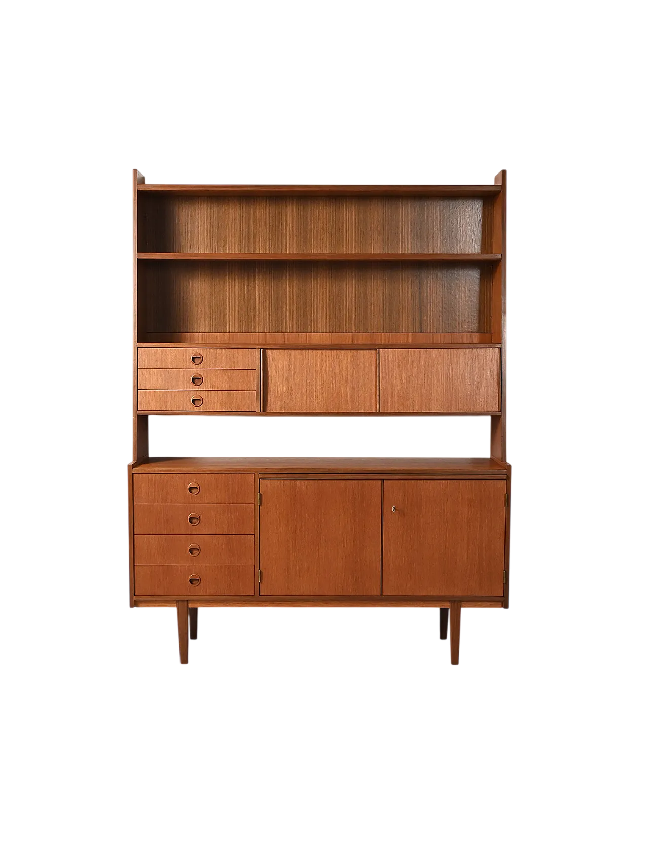 Sideboard con libreria in teak e mogano 12