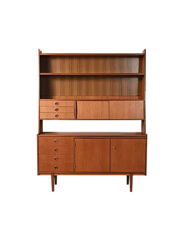 Sideboard con libreria in teak e mogano
