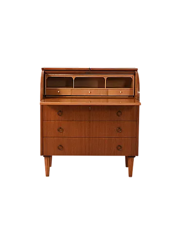 Secrétaire con gambe tornite decorate, anni ’50