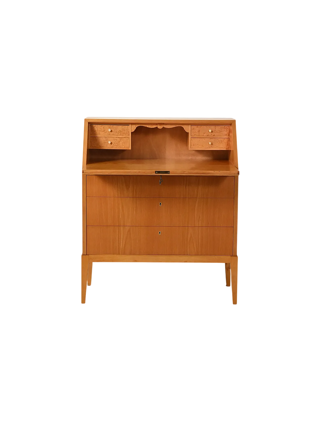 Scandinavian secretary in elm and briar, 1950s 10