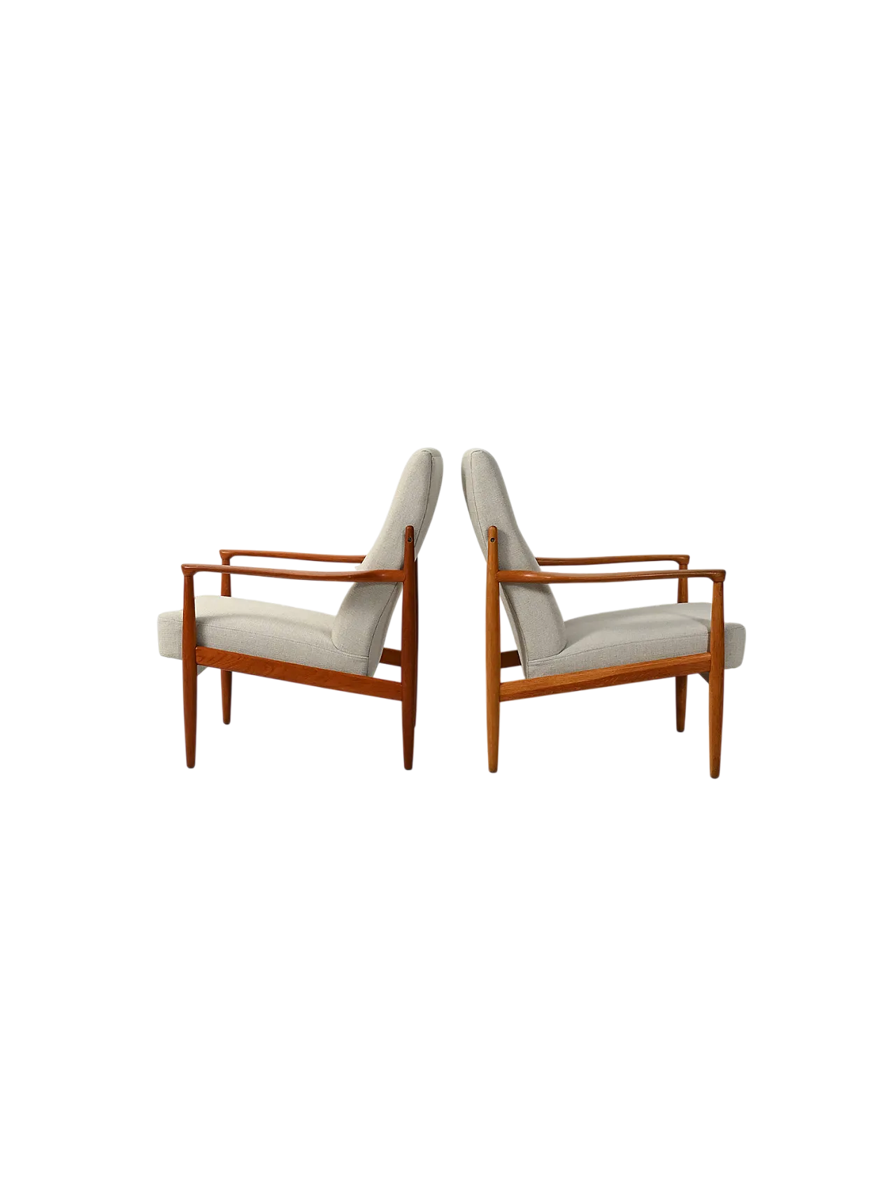 Pair of Scandinavian teak armchairs from the 1950s and 1960s 13