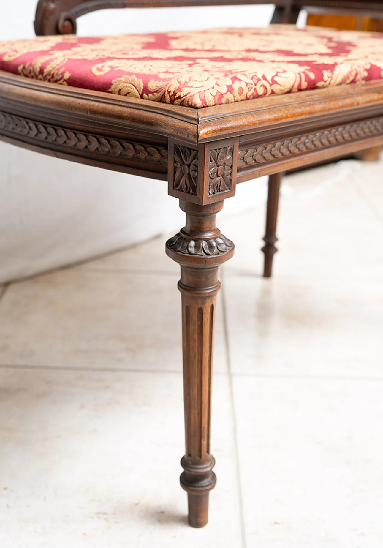 Panchetta Napoleone III in massello di noce, '800 3