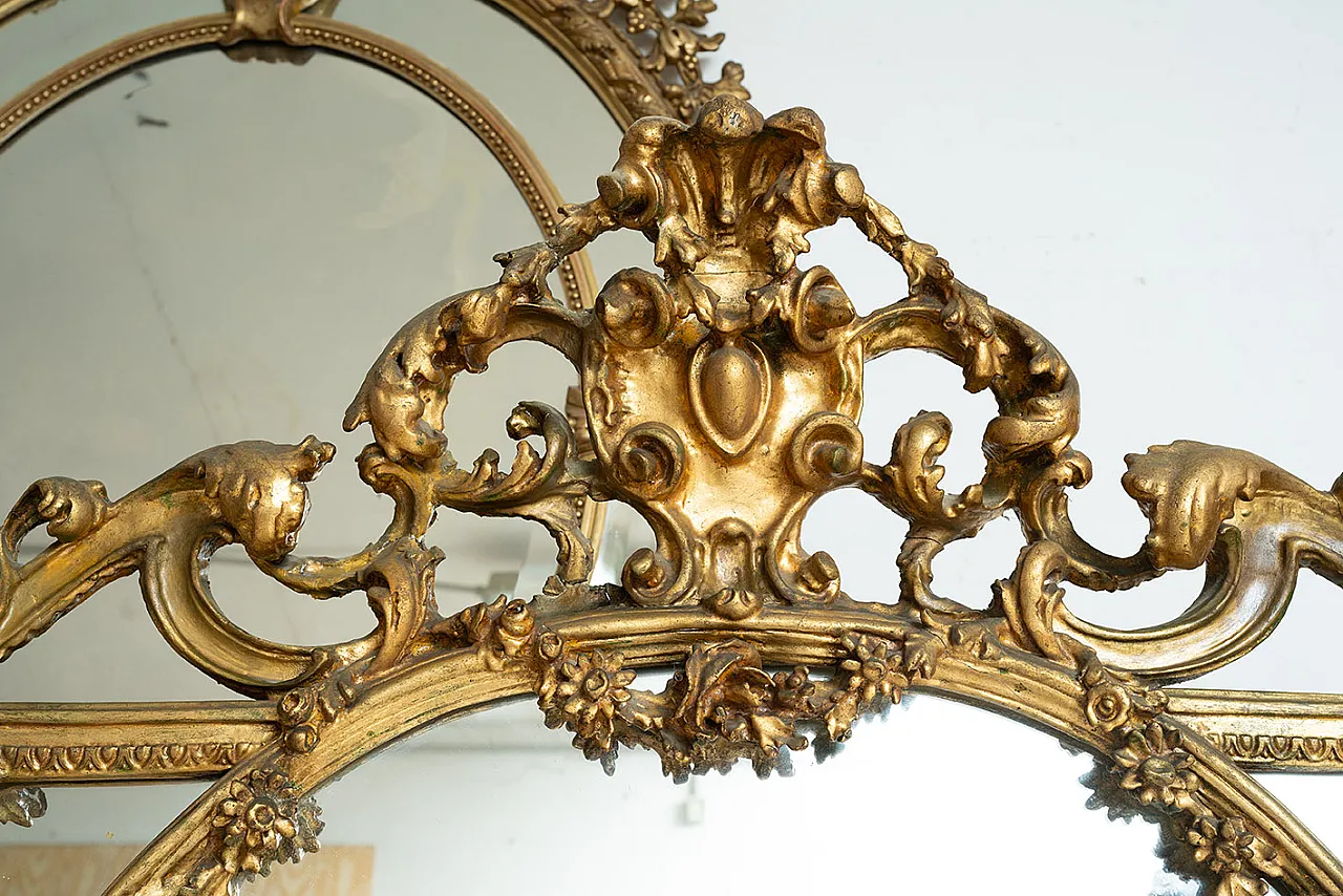 Carved baroque style console with mirror, 1960s 6