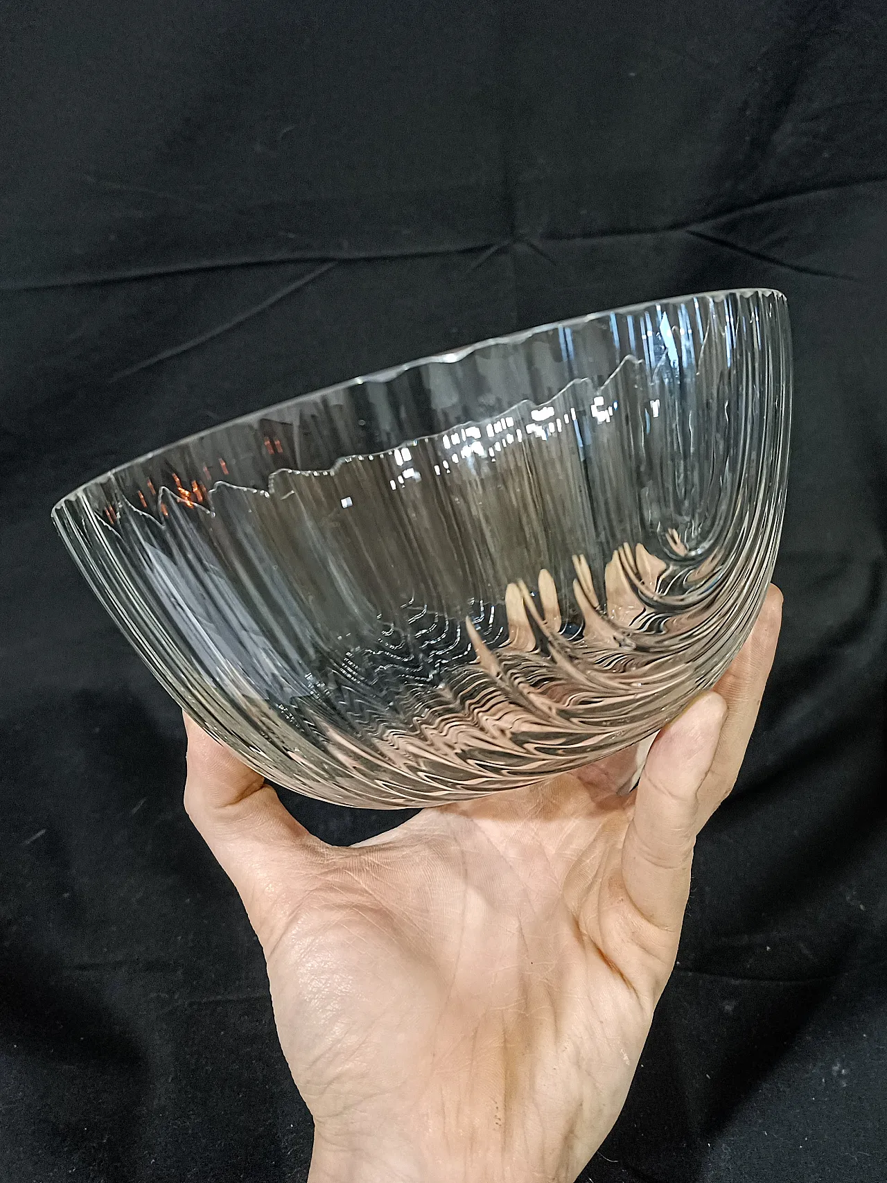 Ciotola Cristallo Decò Baccellata di Rosenthal, anni '70 10