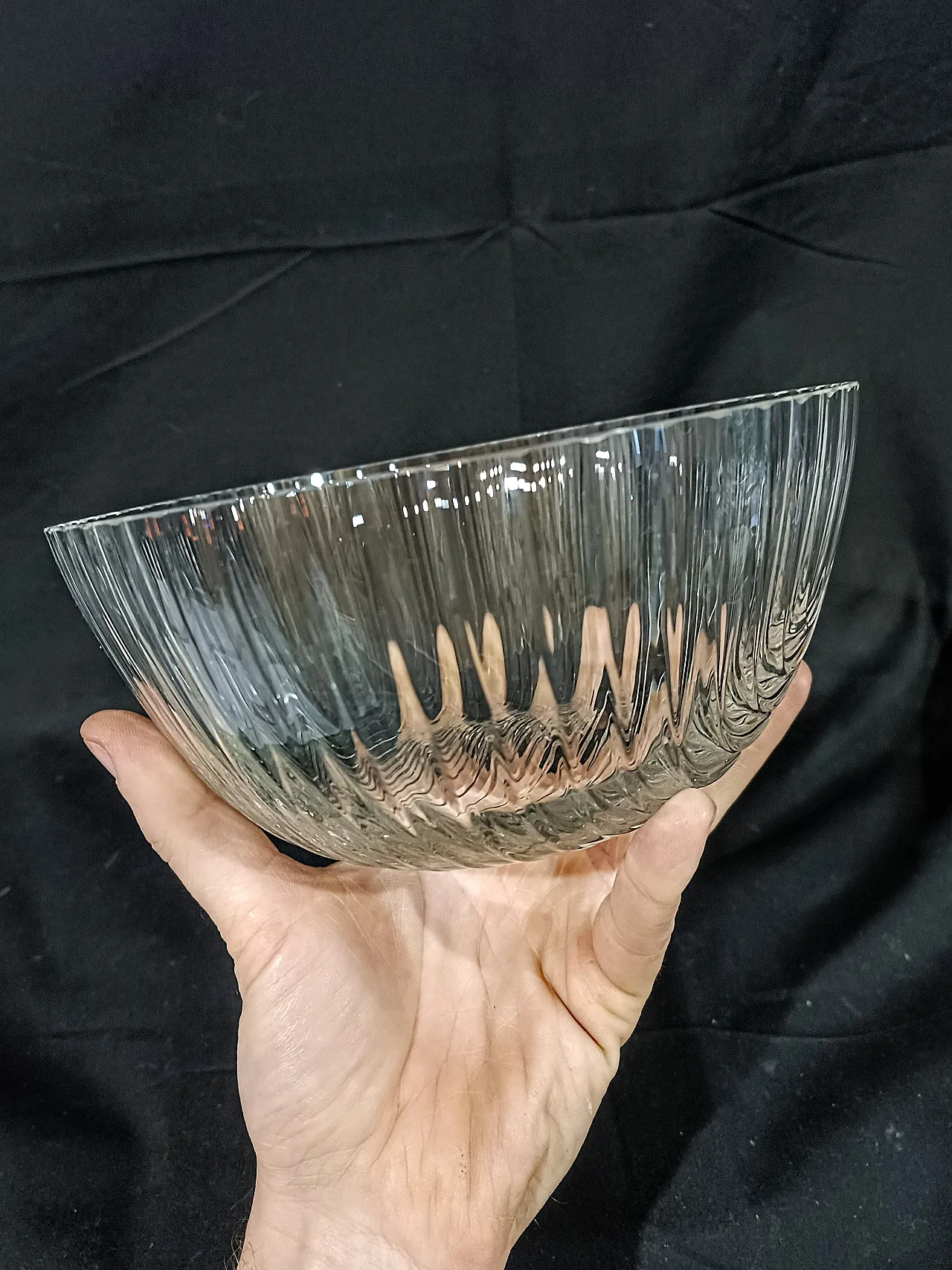 Ciotola Cristallo Decò Baccellata di Rosenthal, anni '70 11