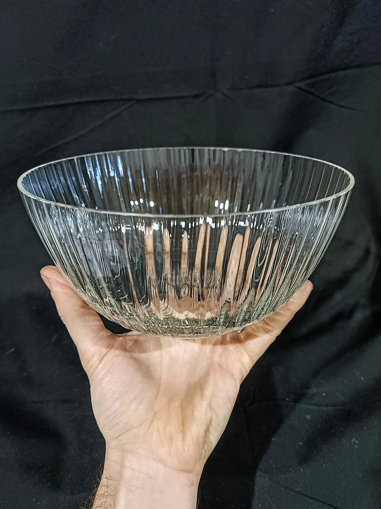 Ciotola Cristallo Decò Baccellata di Rosenthal, anni '70 13