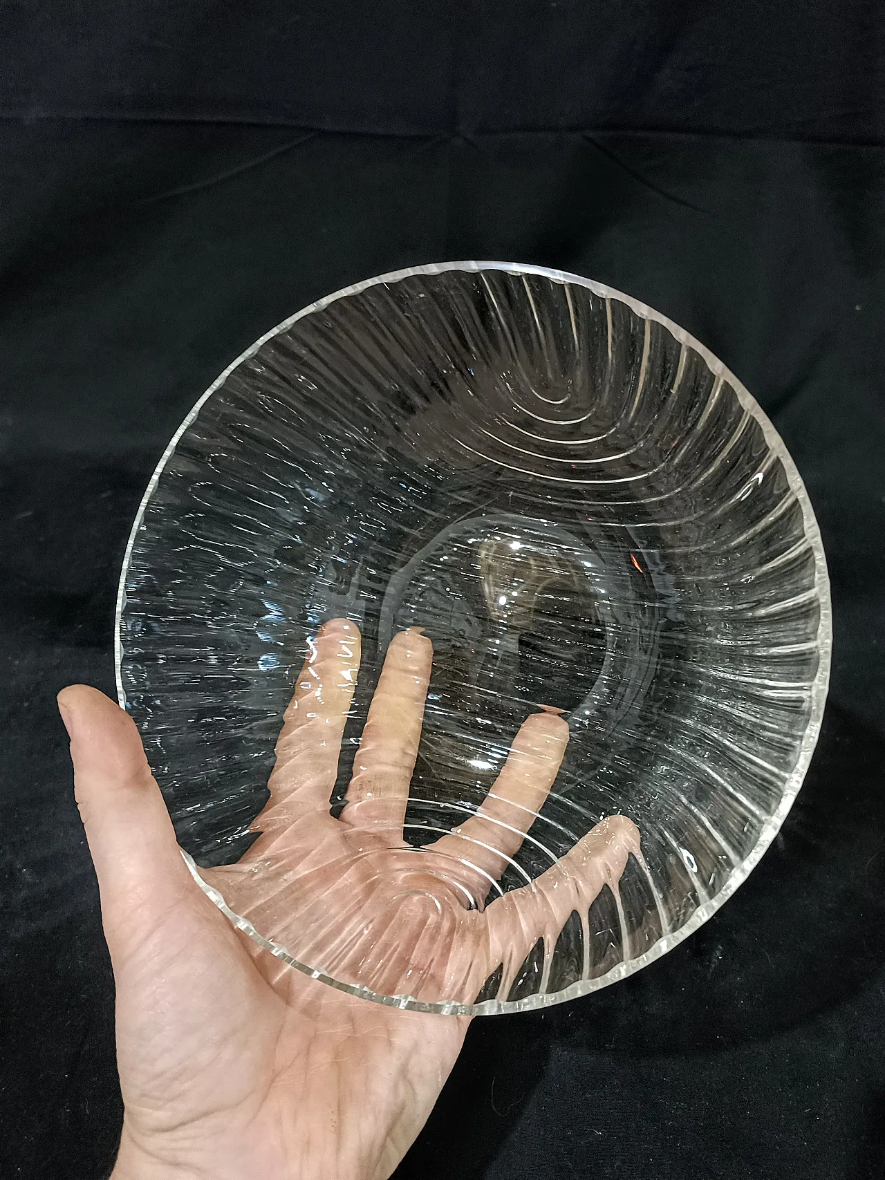 Ciotola Cristallo Decò Baccellata di Rosenthal, anni '70 21