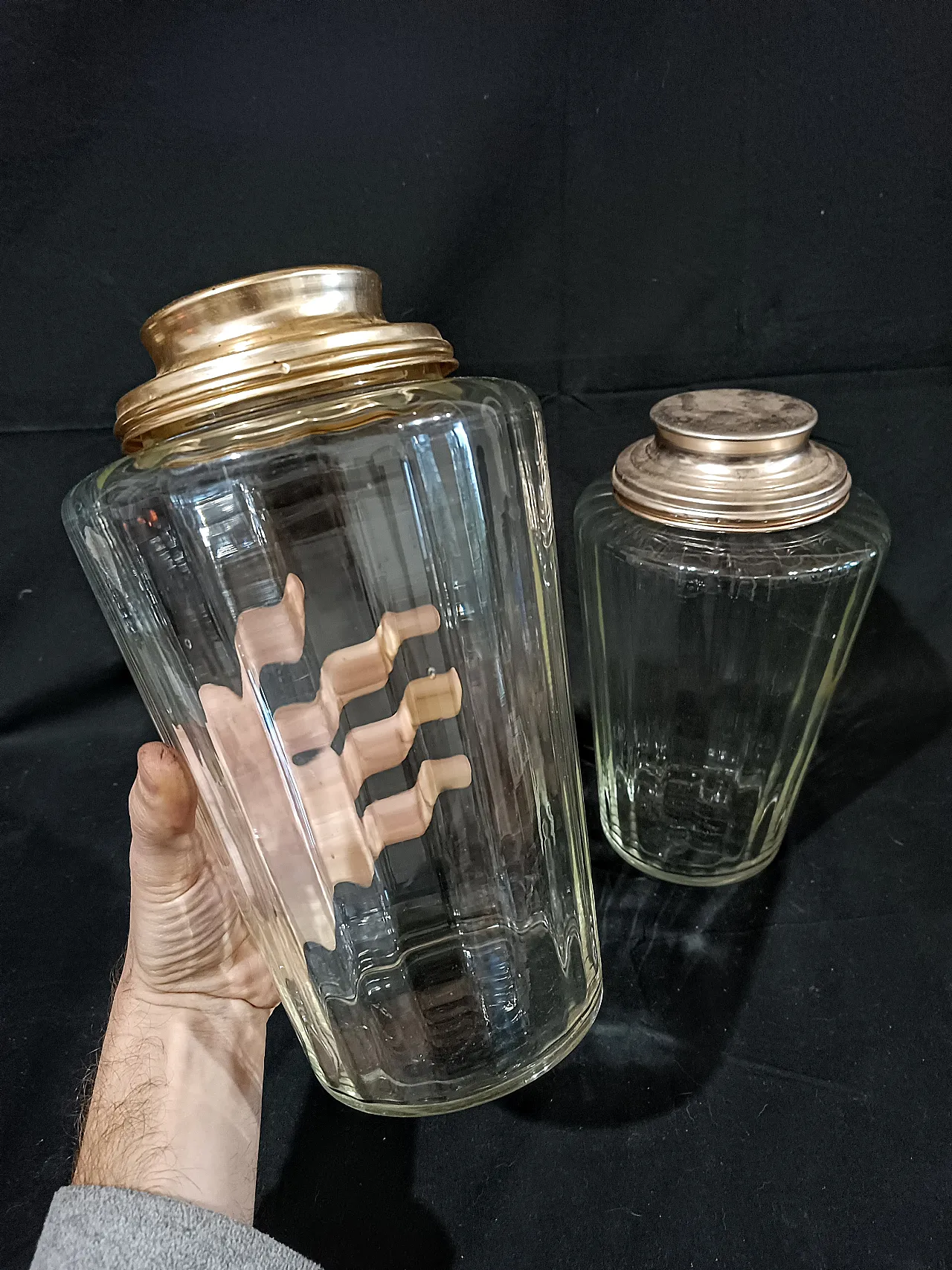 Coppia di vasi in vetro soffiato, anni '40 2