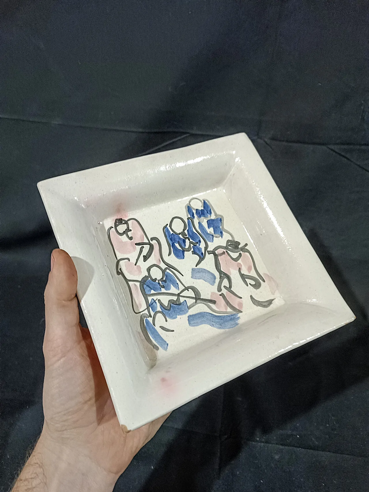 Ceramica dipinta a mano firmata di Sandro Negri, anni '80 10
