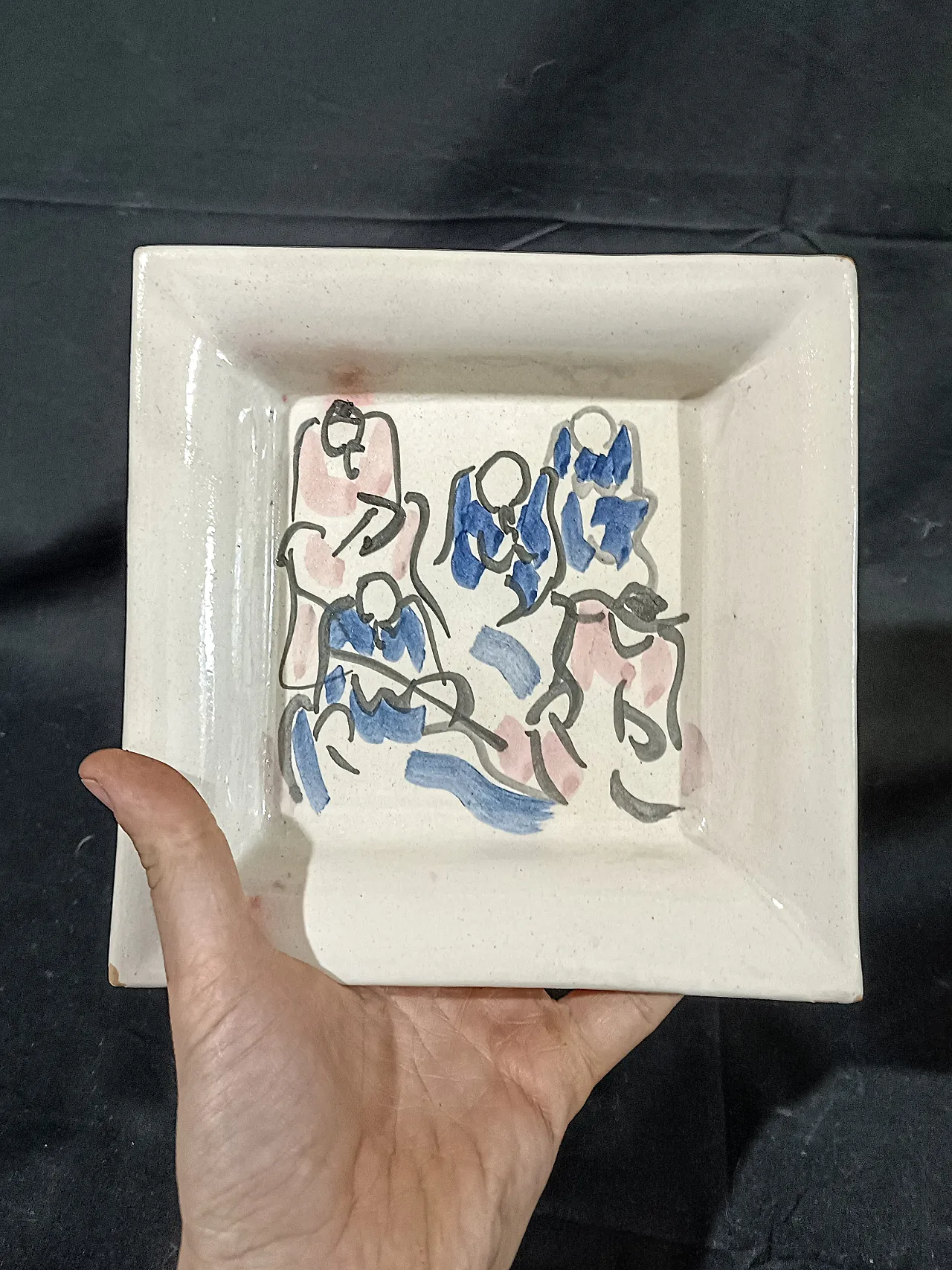 Ceramica dipinta a mano firmata di Sandro Negri, anni '80 16