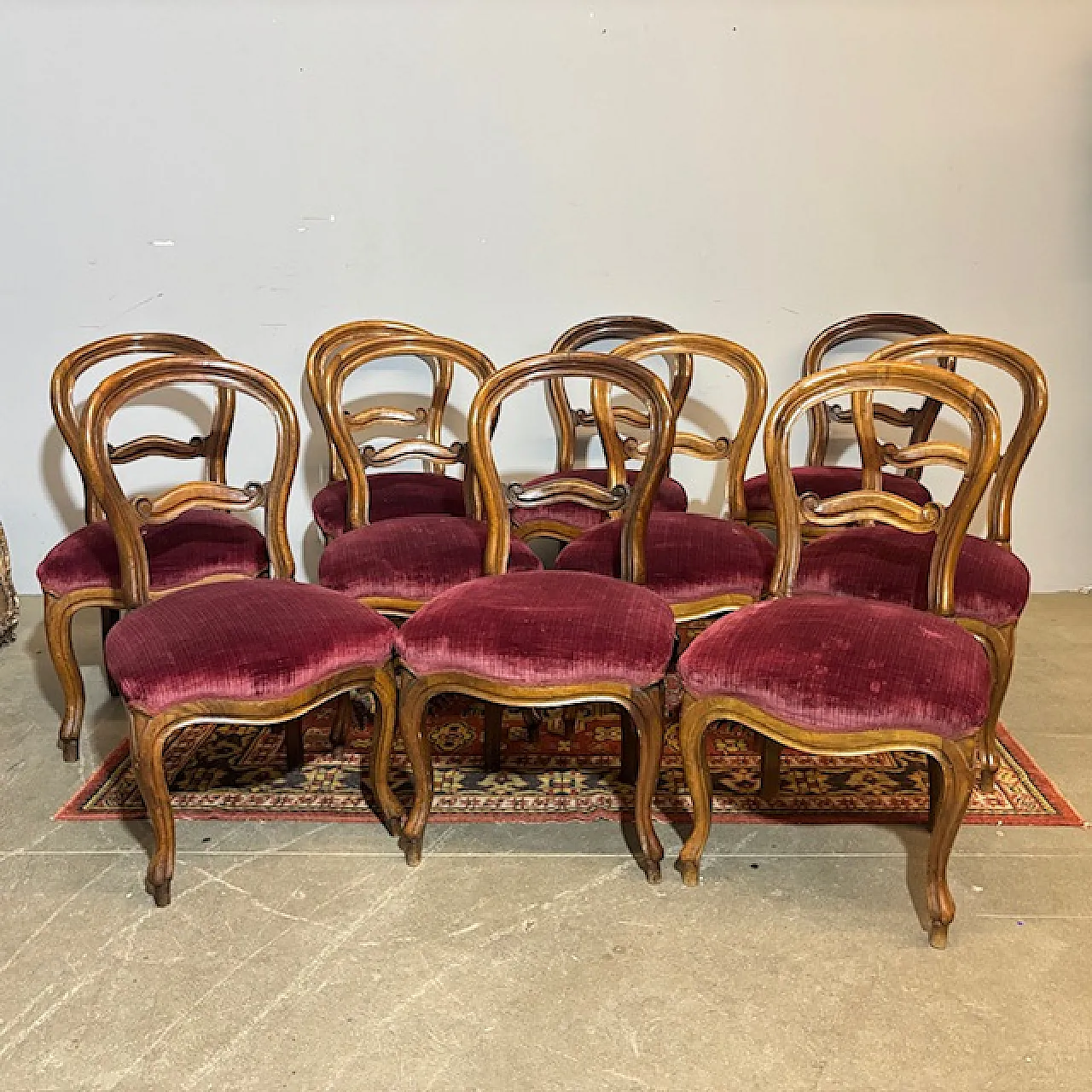 10 sedie Luigi Filippo, metà '800 1