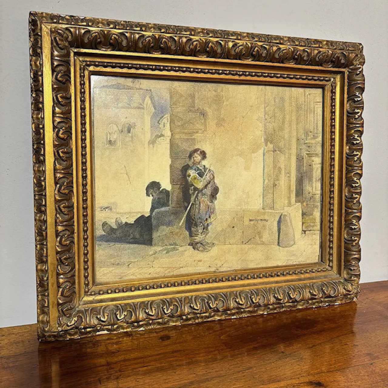 Dipinto acquarello firmato, '800 1