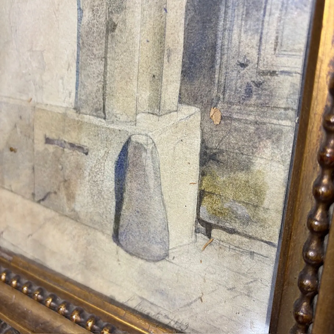 Dipinto acquarello firmato, '800 10