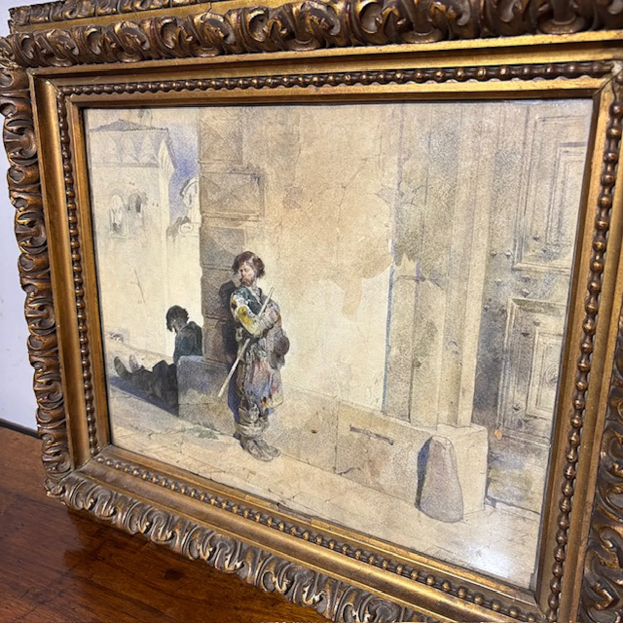 Dipinto acquarello firmato, '800 12