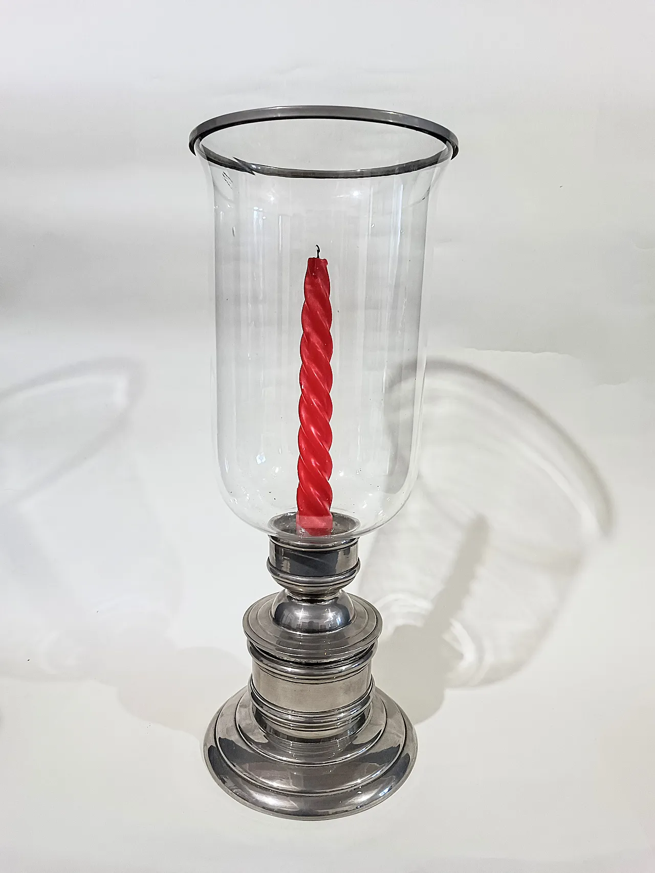 Candeliere Silverplate Paralume Vetro Soffiato, anni '60 5