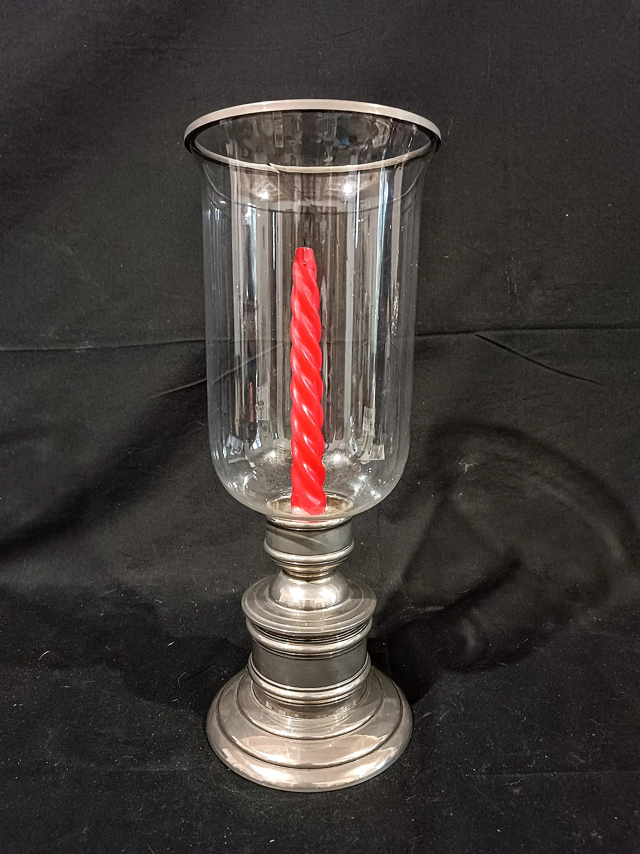 Candeliere Silverplate Paralume Vetro Soffiato, anni '60 6