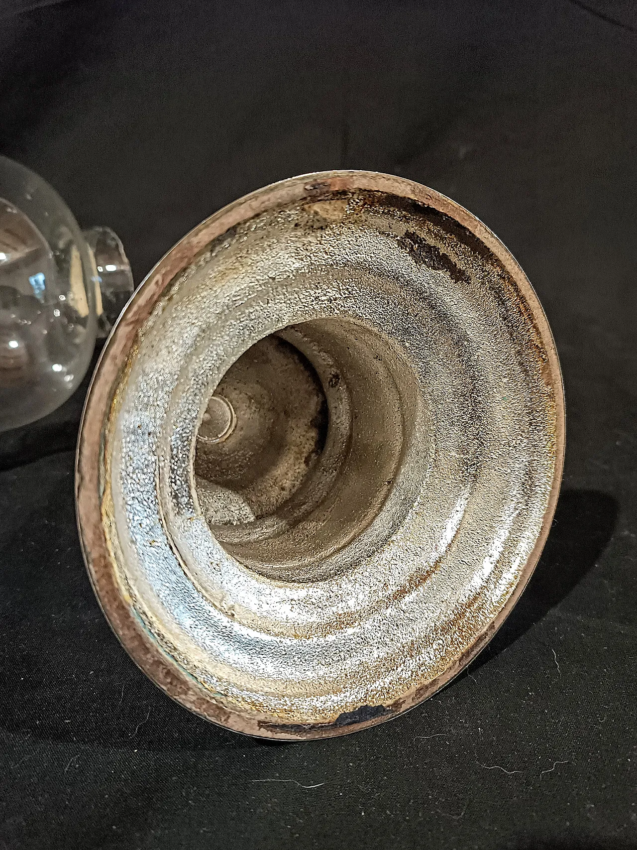 Candeliere Silverplate Paralume Vetro Soffiato, anni '60 8