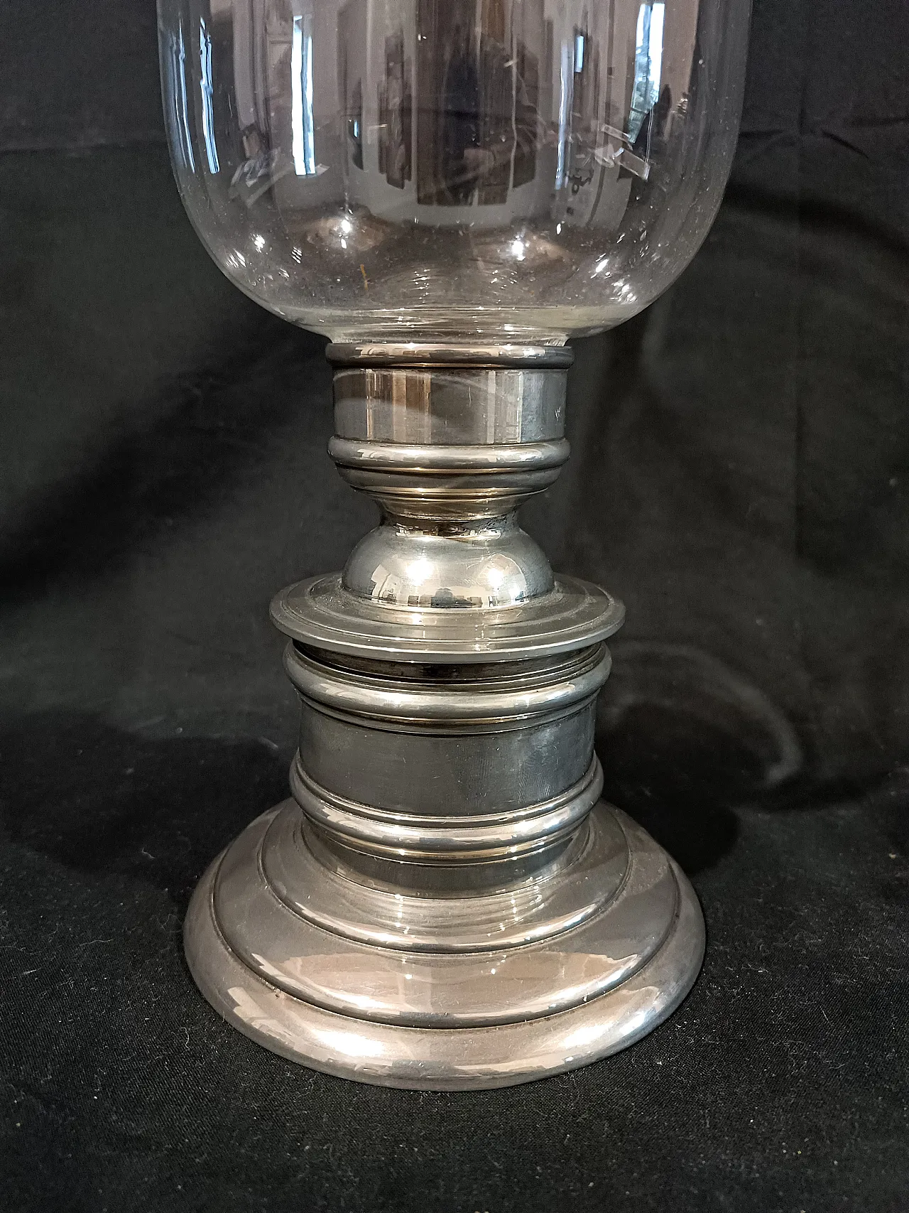 Candeliere Silverplate Paralume Vetro Soffiato, anni '60 10