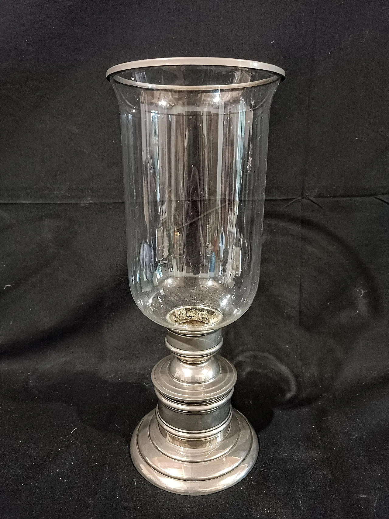 Candeliere Silverplate Paralume Vetro Soffiato, anni '60 11