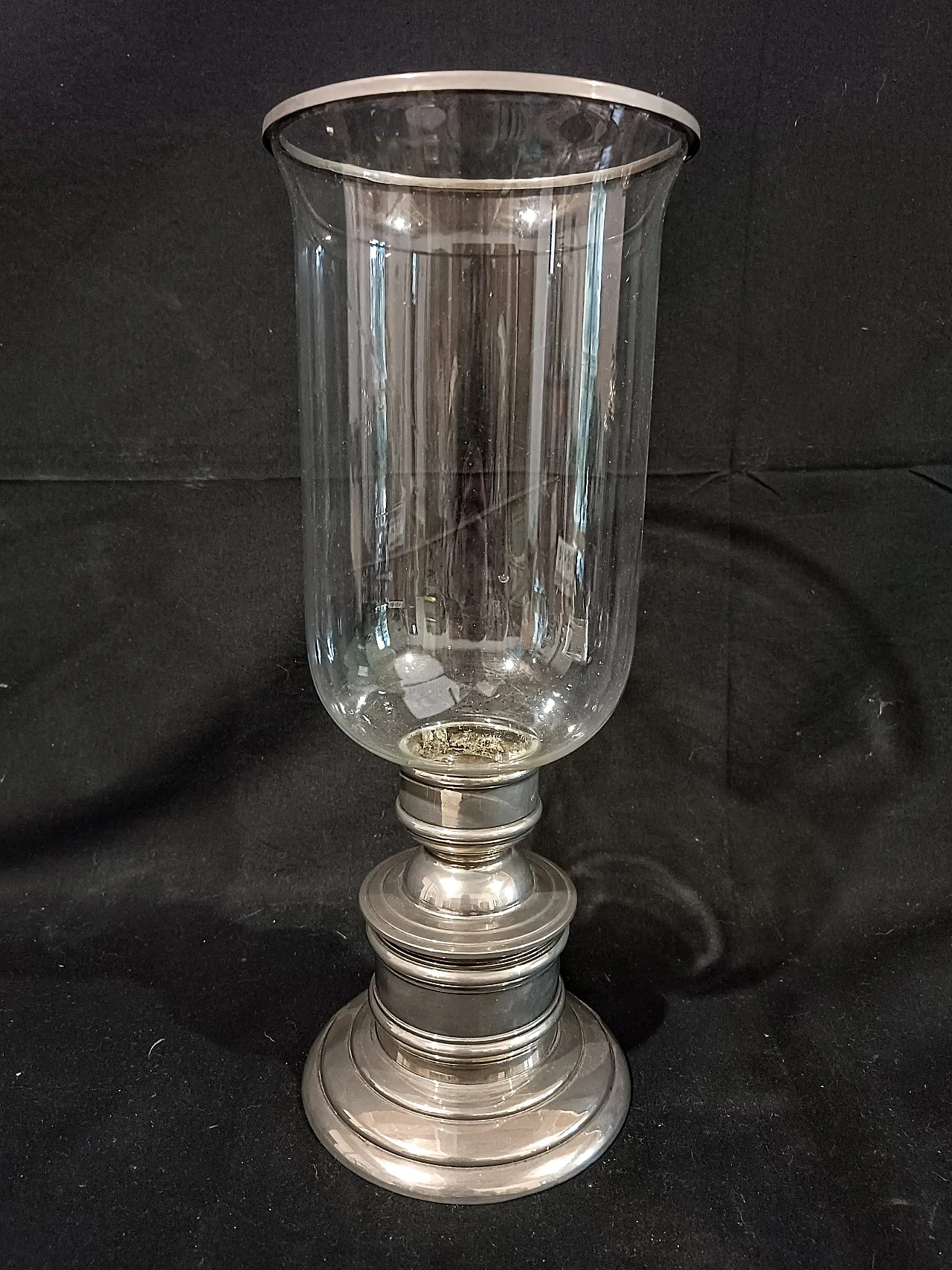 Candeliere Silverplate Paralume Vetro Soffiato, anni '60 12