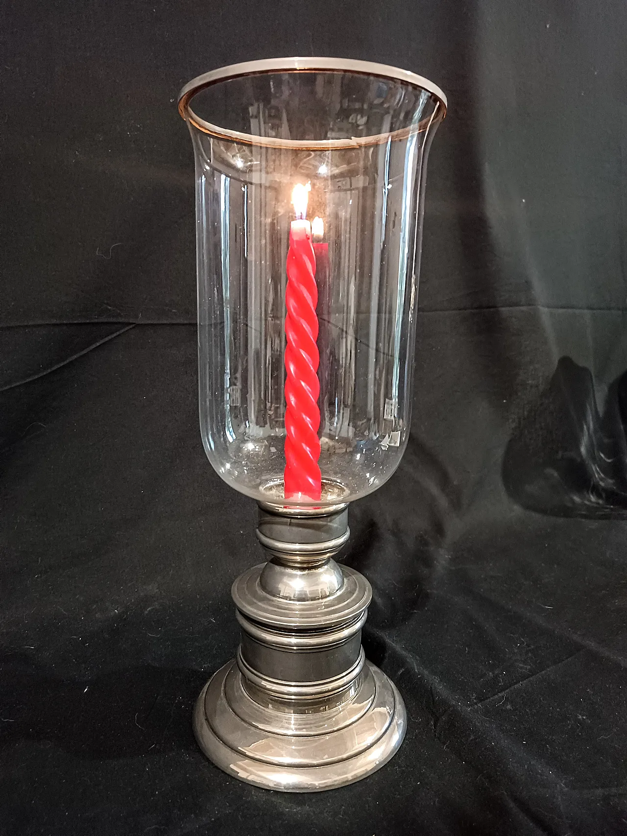 Candeliere Silverplate Paralume Vetro Soffiato, anni '60 19