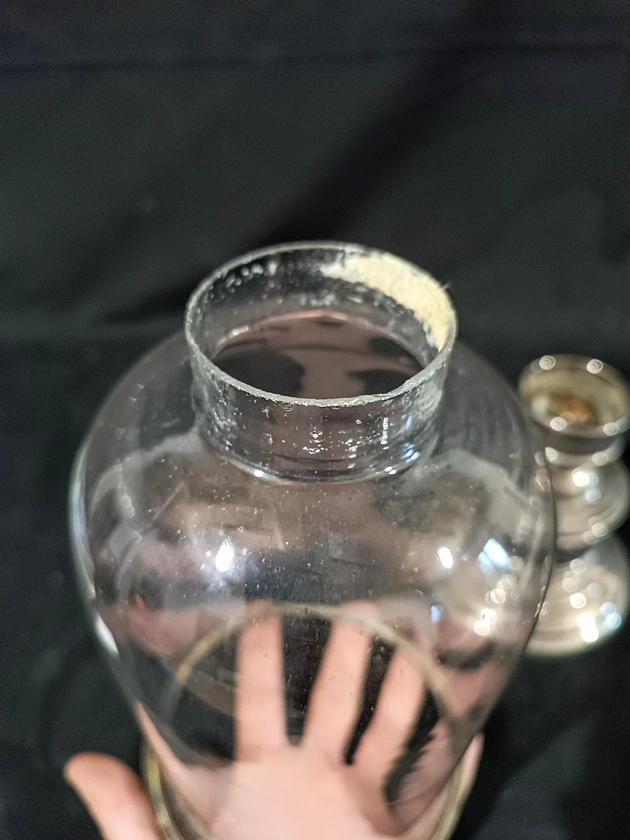 Candeliere Silverplate Paralume Vetro Soffiato, anni '60 20