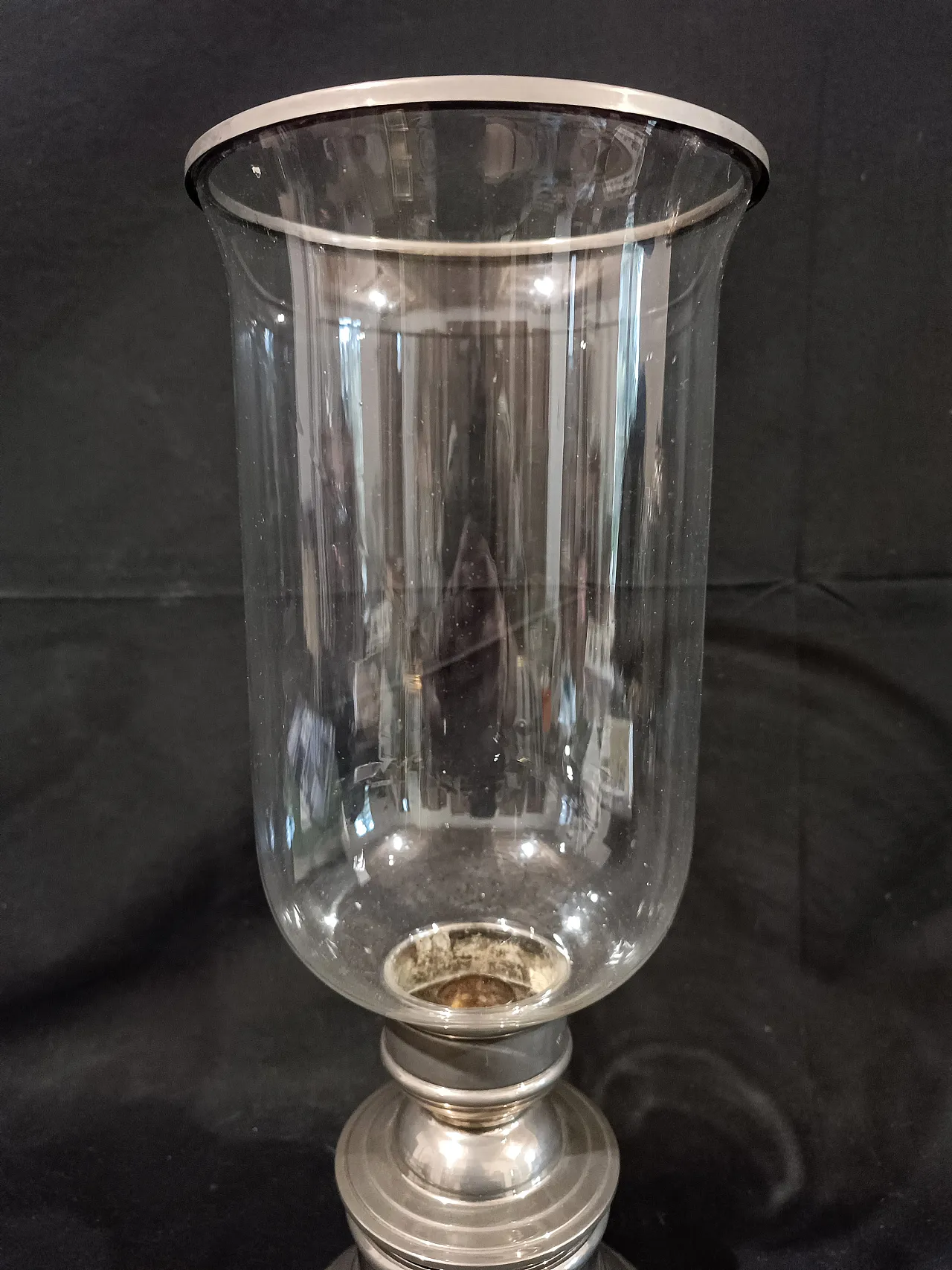 Candeliere Silverplate Paralume Vetro Soffiato, anni '60 22