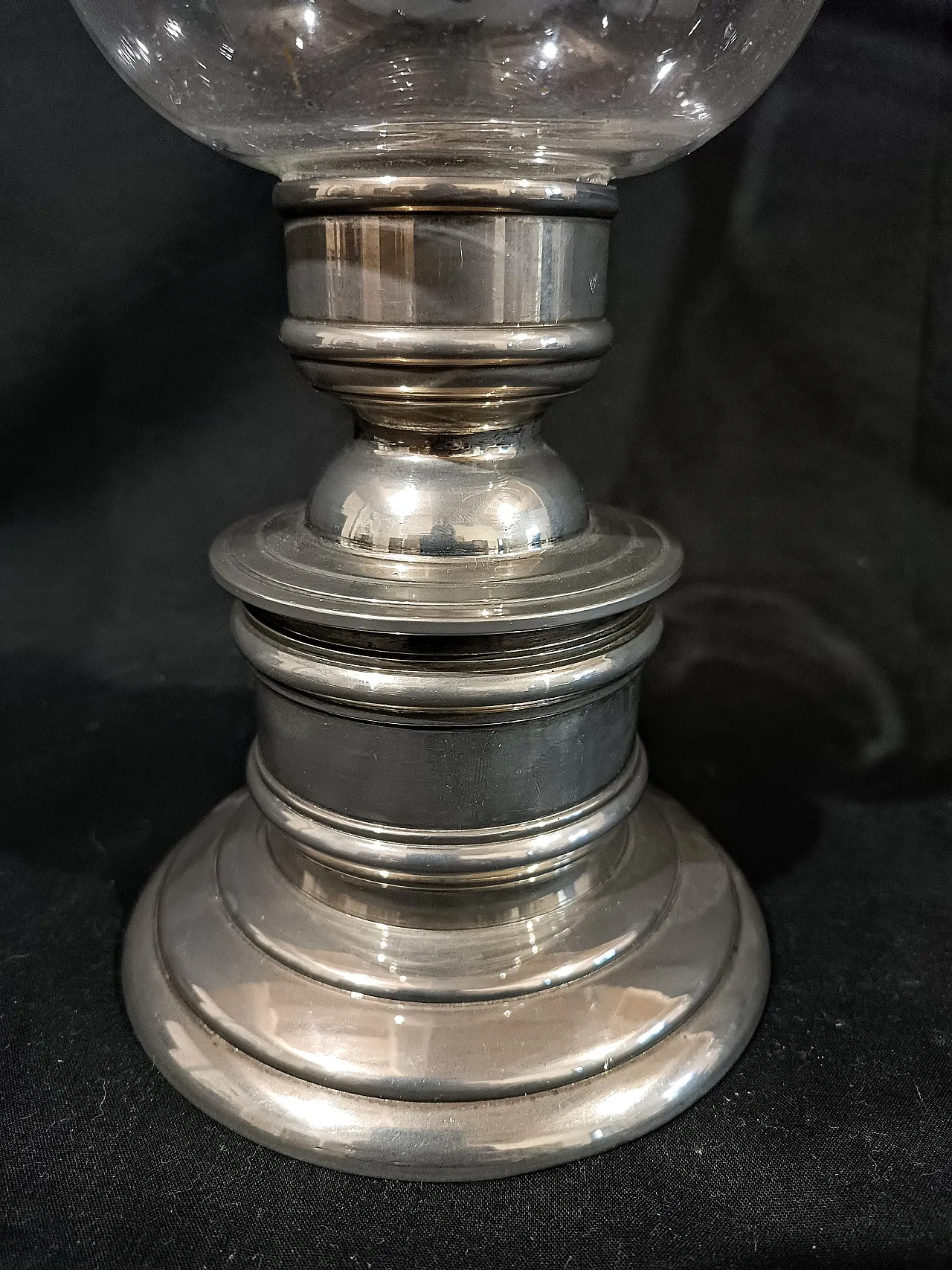 Candeliere Silverplate Paralume Vetro Soffiato, anni '60 23