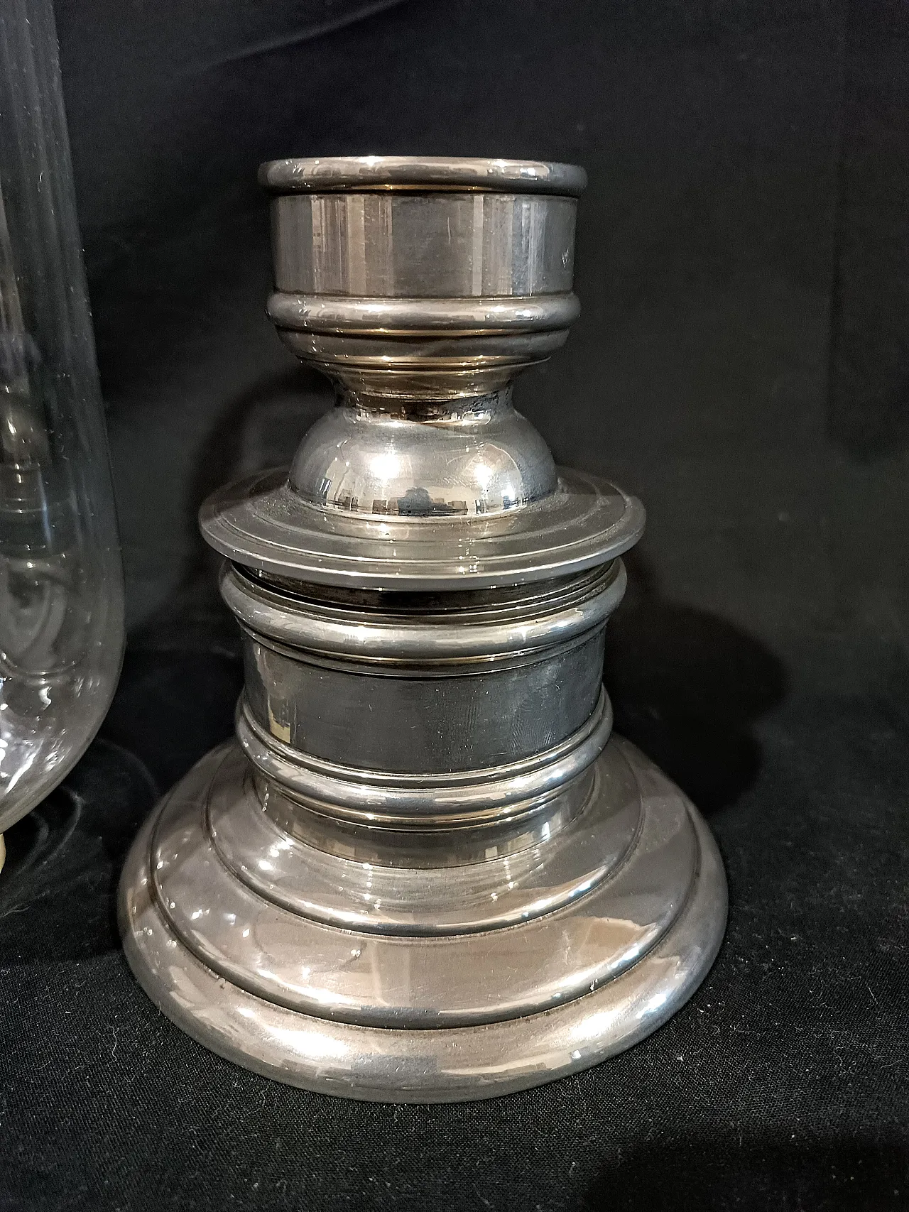 Candeliere Silverplate Paralume Vetro Soffiato, anni '60 24