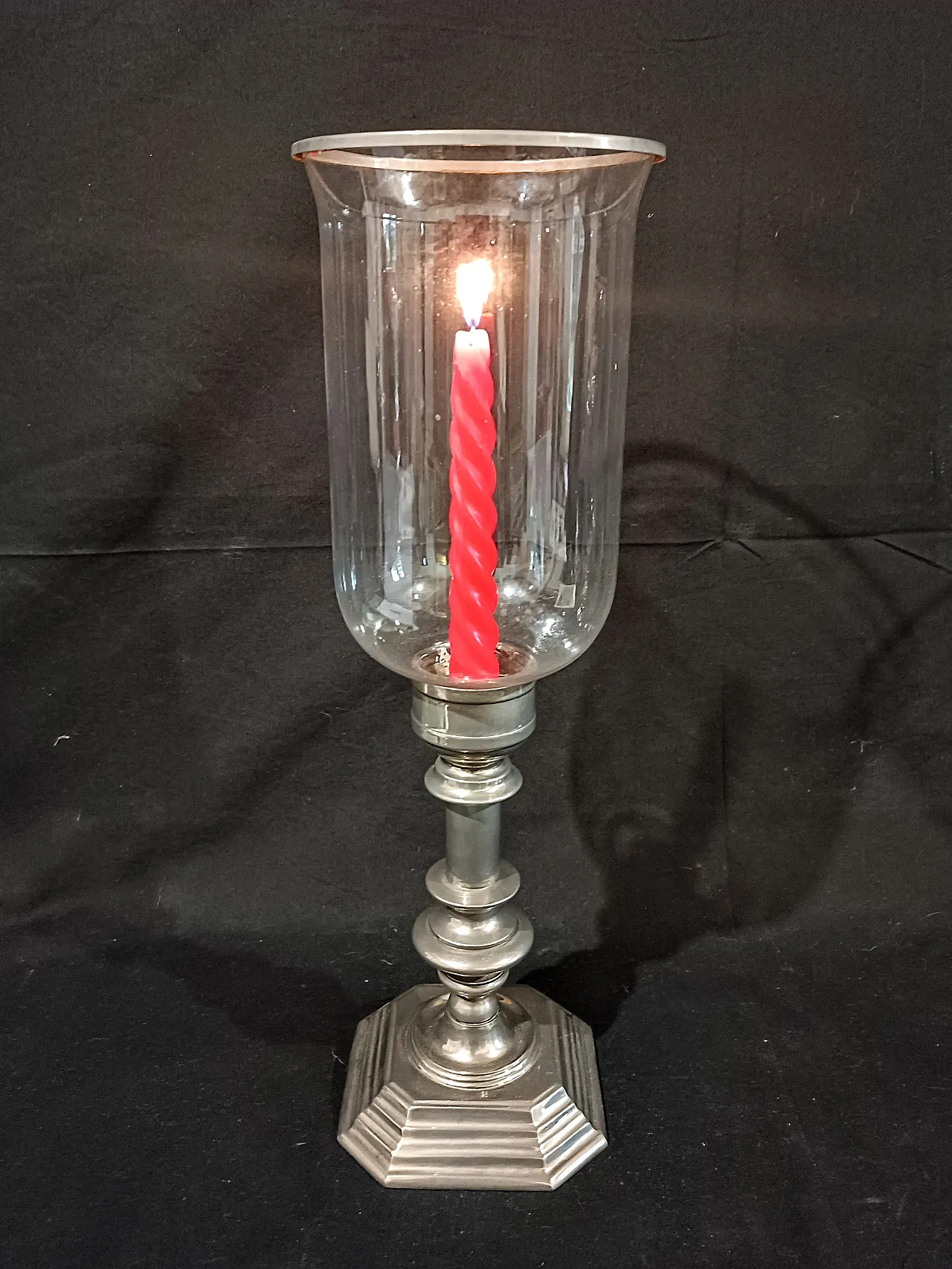 Candeliere Silverplate Paralume Vetro Soffiato, anni '60 8